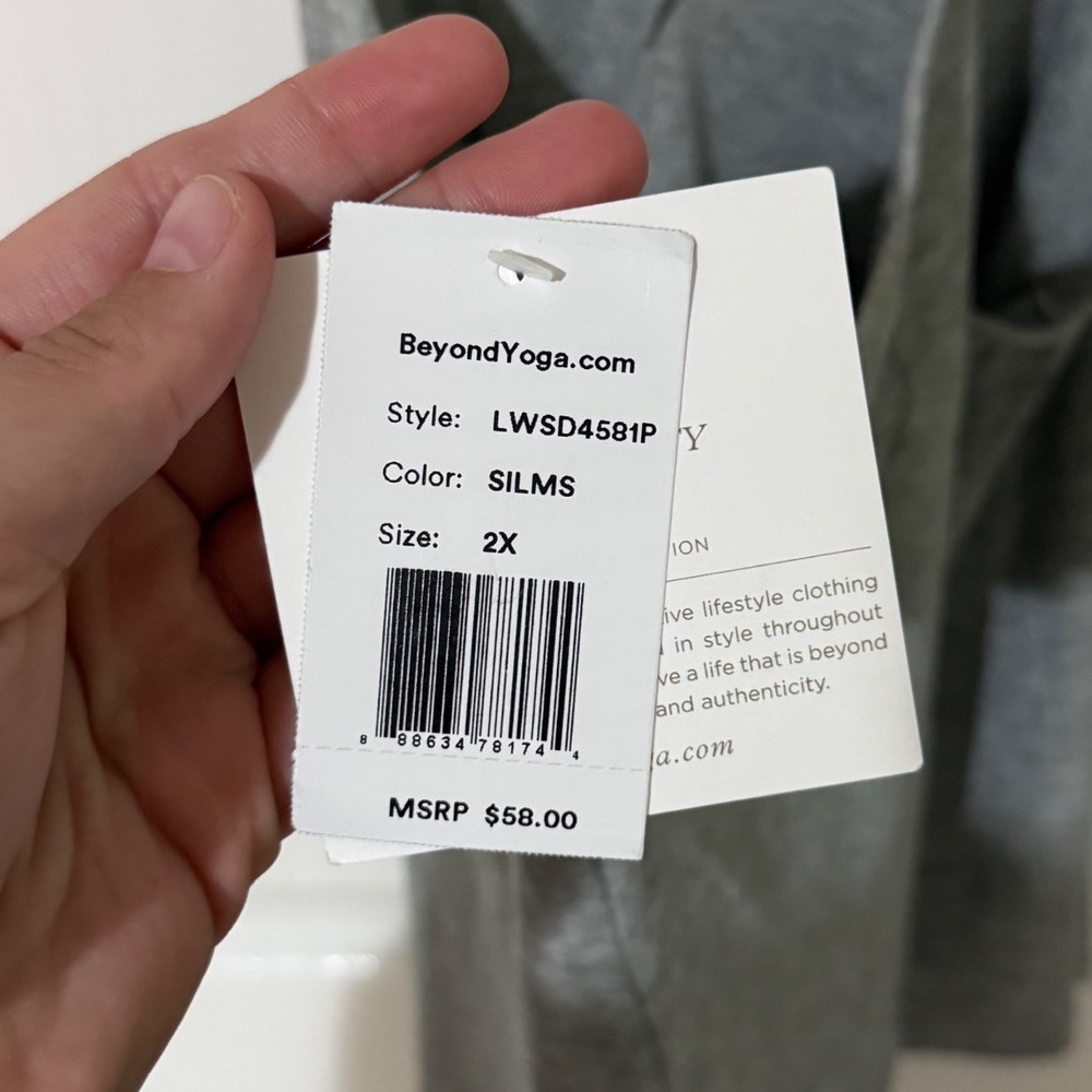 Beyond Yoga 3pc Lounge Set Robe Camisole Pants Silver Mist Gray Womens 2X 3X 4X - Picture 8 of 11